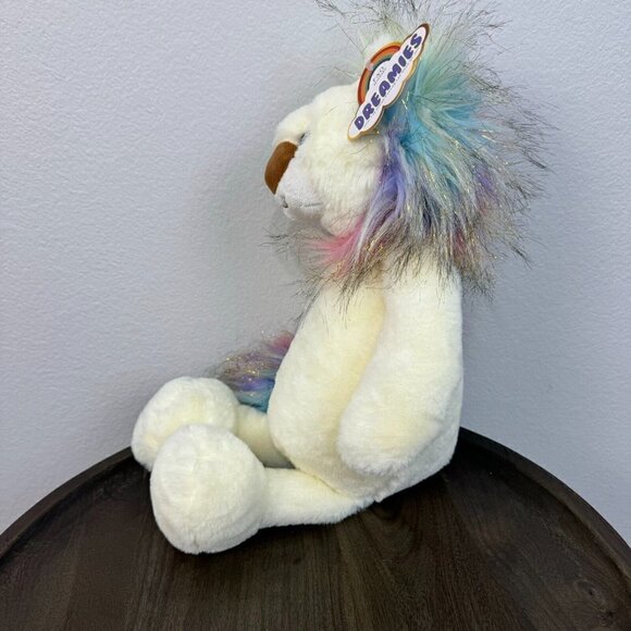 FAO Schwarz Dreamies Lion Plush Rainbow Mane and Tail Stuffed Toy Animal Cream - Picture 5 of 13
